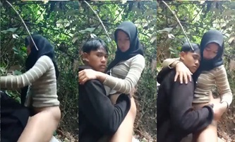 Hijab Ngewe Ayang Dikebun Belakang