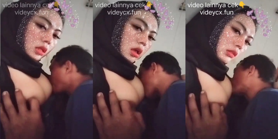 Tante Hijab Nyusuin Tukang Ojek Dirumah